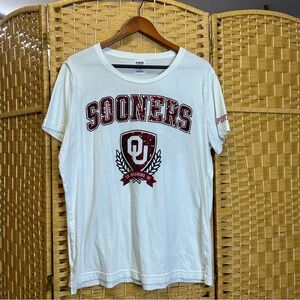 PINK Victoria’s Secret OU Sooners magenta sequin shirt size large football